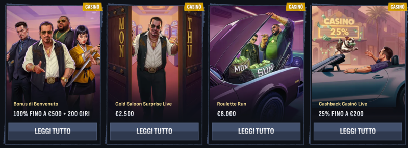 Esempi di bonus nei casino non AAMS